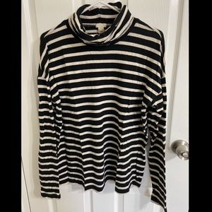 Black and Tan Striped J Crew Turtleneck Sweater. Size Medium.